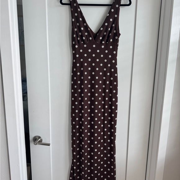 Blue Blush Dresses & Skirts - Blue Blush Chocolate Polka Dot Maxi Dress